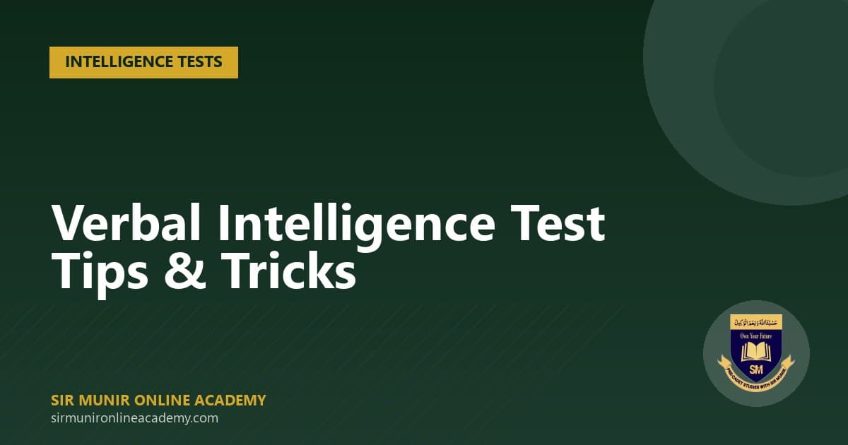 Verbal Intelligence Test Tips: The Complete Guide for Cadet College Aspirants